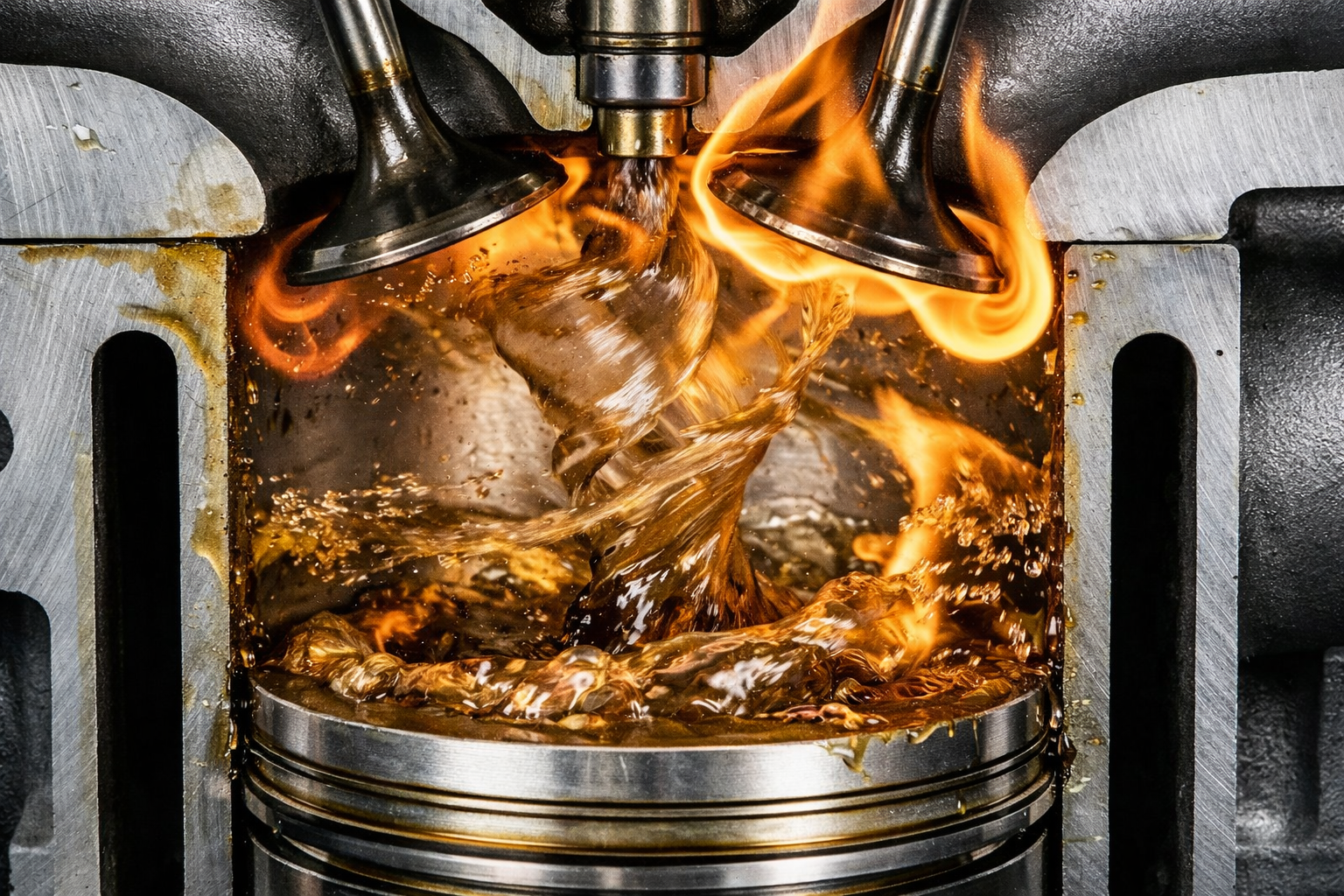 تقنية الدوامة السطحية في المكبس: كيف تتحكم حركة الهواء في جودة الاحتراق؟